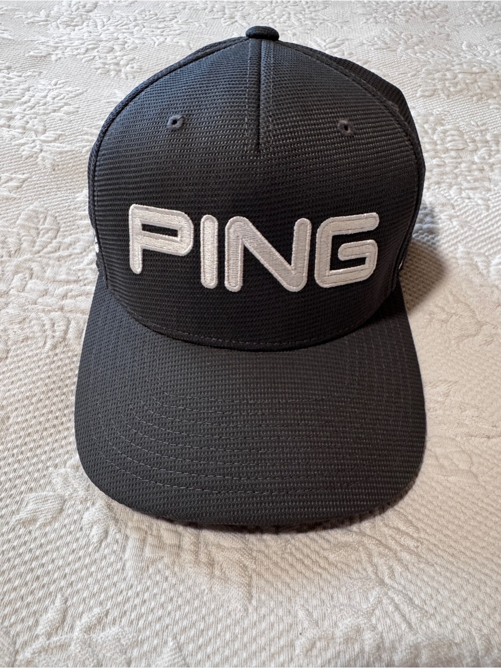 Ping Flexfit, Sensor-cool Dark Gray Cap, with White Embroidered Logo